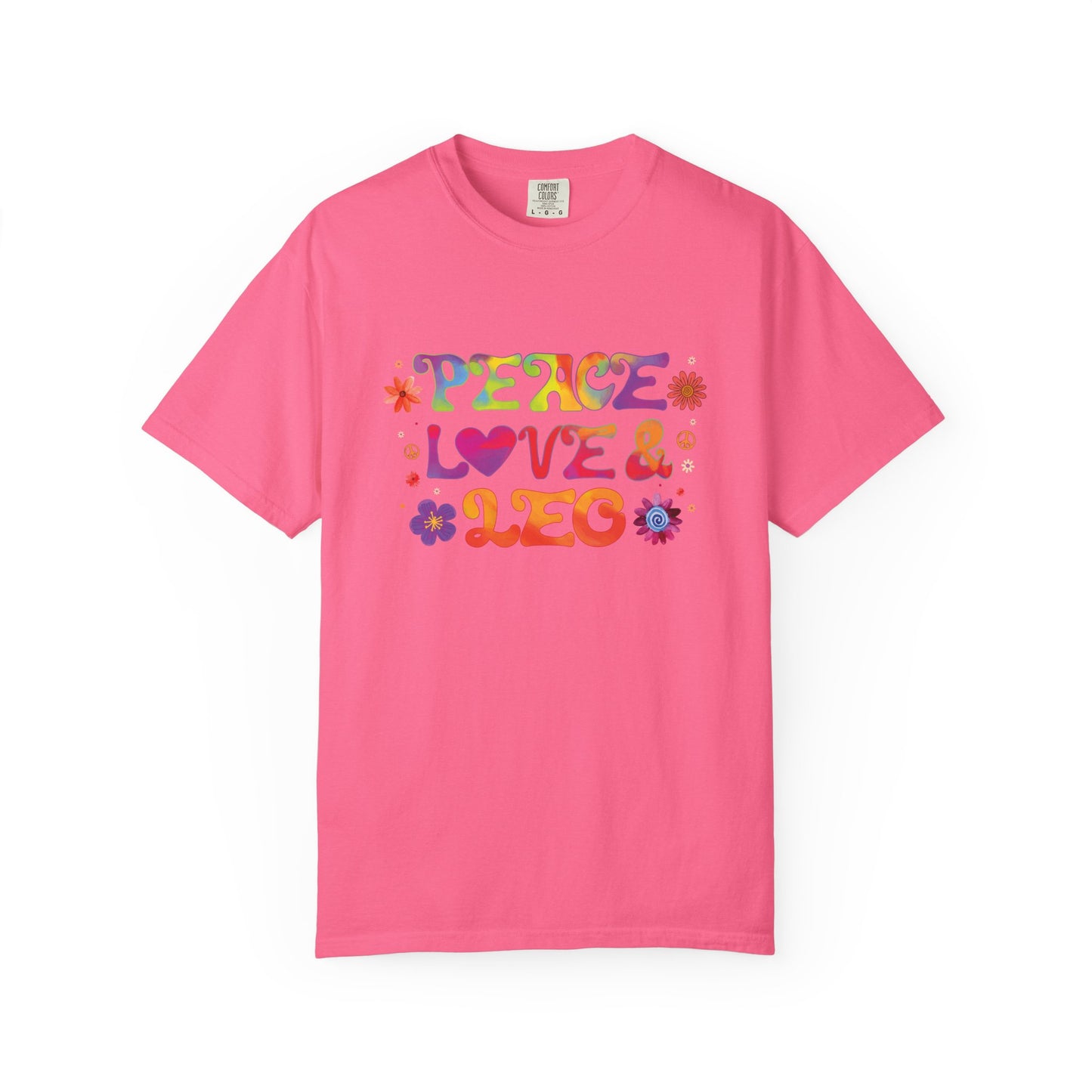 Peace Love & Leo - Retro Groovy Astrology Tee