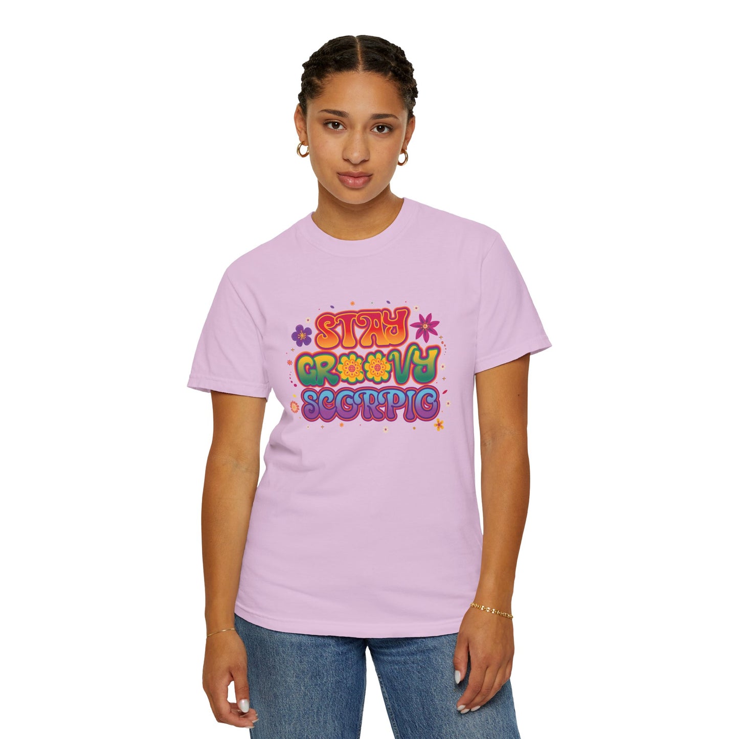 Stay Groovy Scorpio Tee – Groovy Flower Power Zodiac Shirt