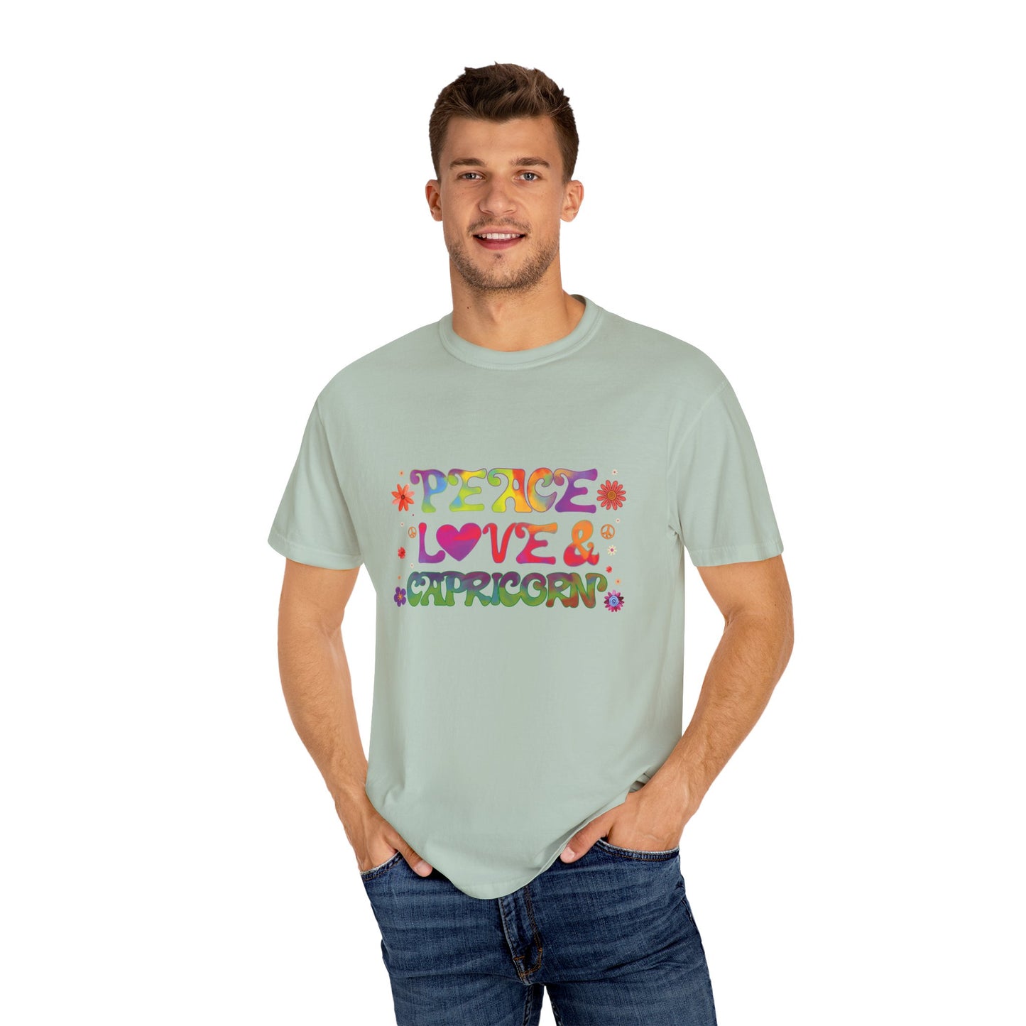 Peace Love & Capricorn β Groovy Hippie Zodiac Tee