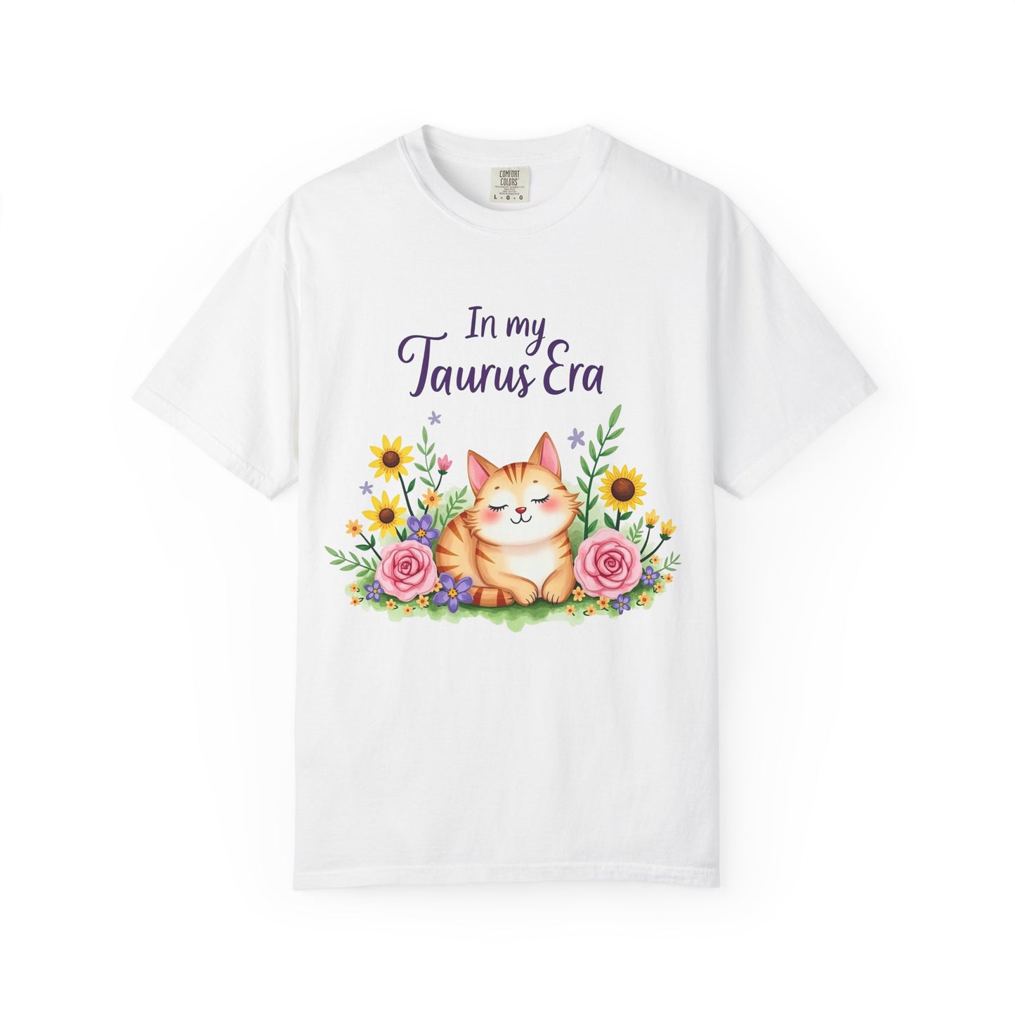 In My Taurus Era Tee – Colorful Zodiac Cat Shirt