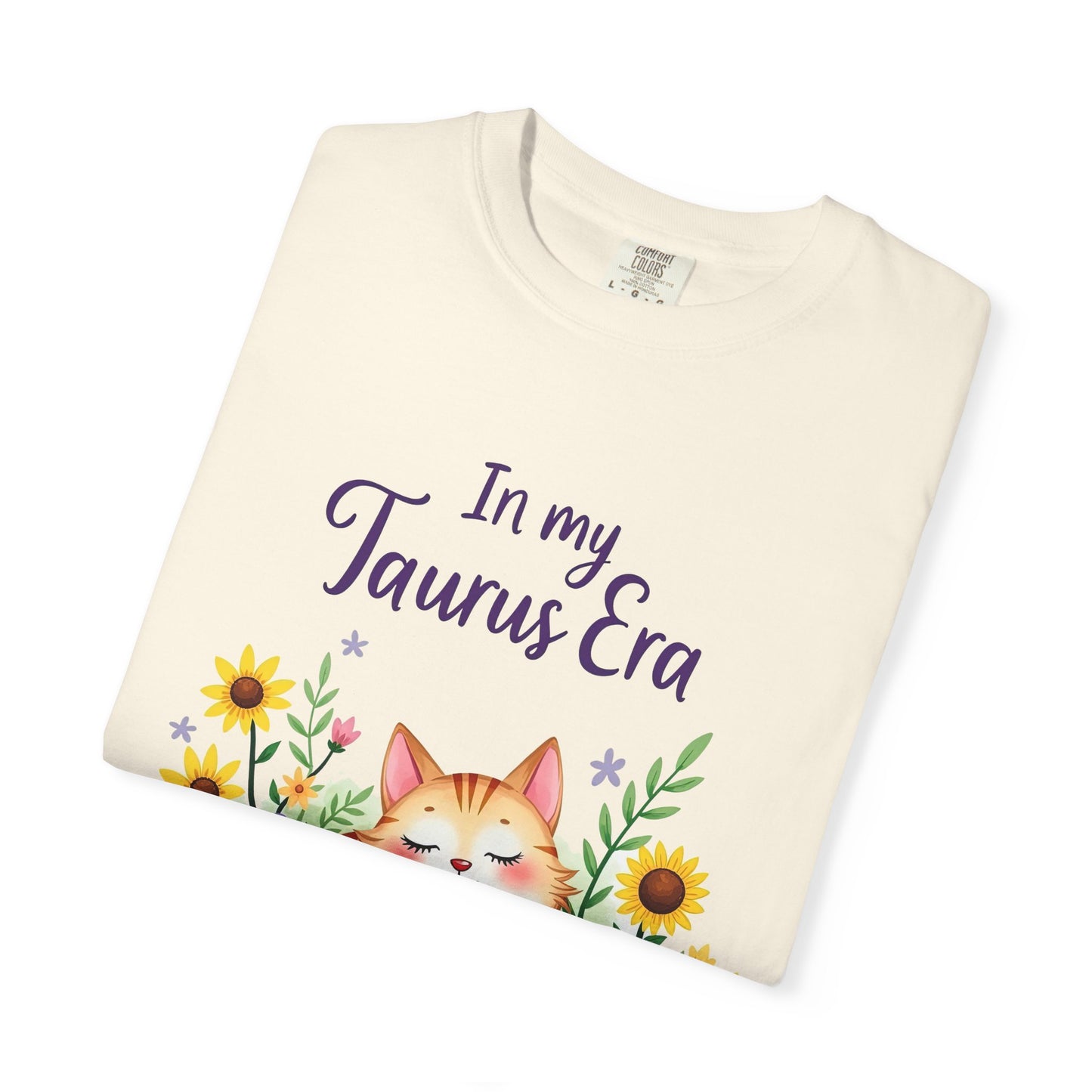 In My Taurus Era Tee – Colorful Zodiac Cat Shirt