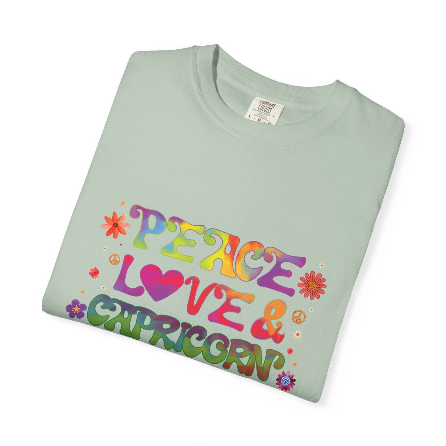Peace Love & Capricorn β Groovy Hippie Zodiac Tee