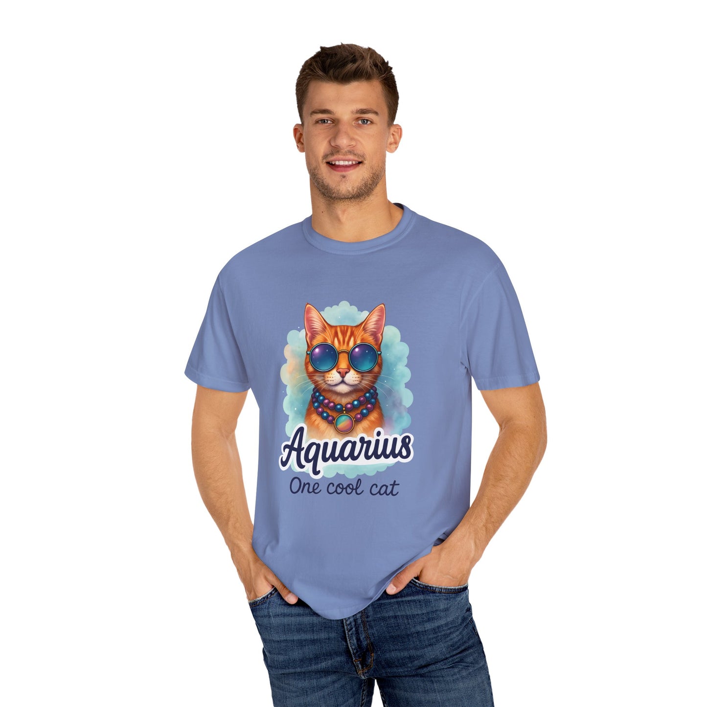 Aquarius One Cool Cat – Groovy Cosmic Kitty T-shirt
