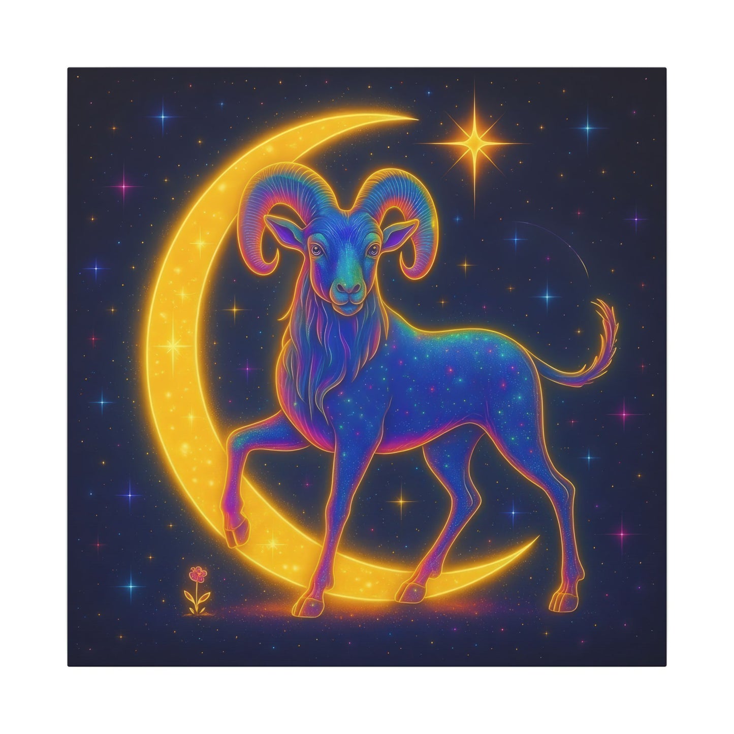 Electric Aries – Radiant Ram of the Moon (Wall Art)