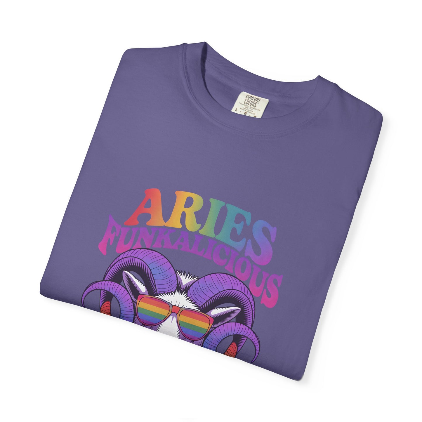 Aries Funkalicious – Rainbow Retro Ram Zodiac Tee
