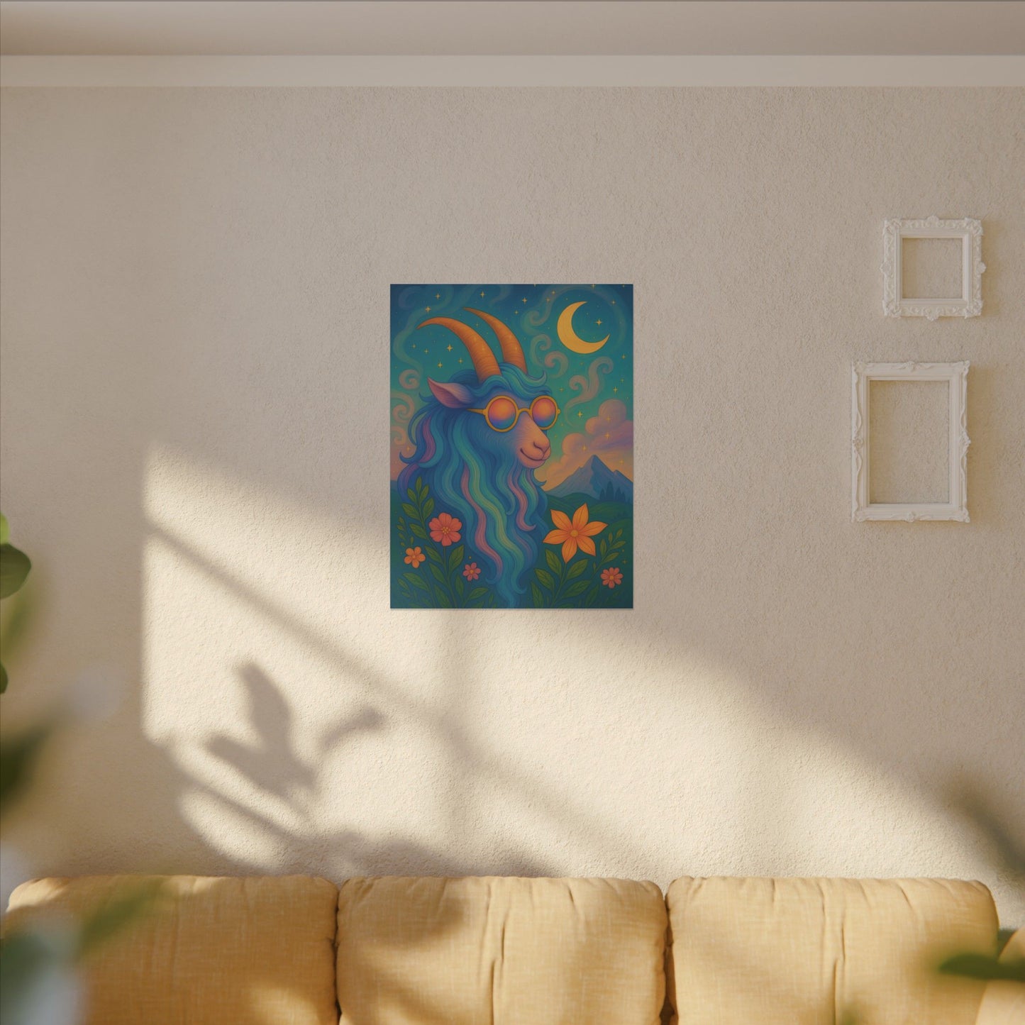 Capricorn Dreams – Radiant Retro Goat Wall Art