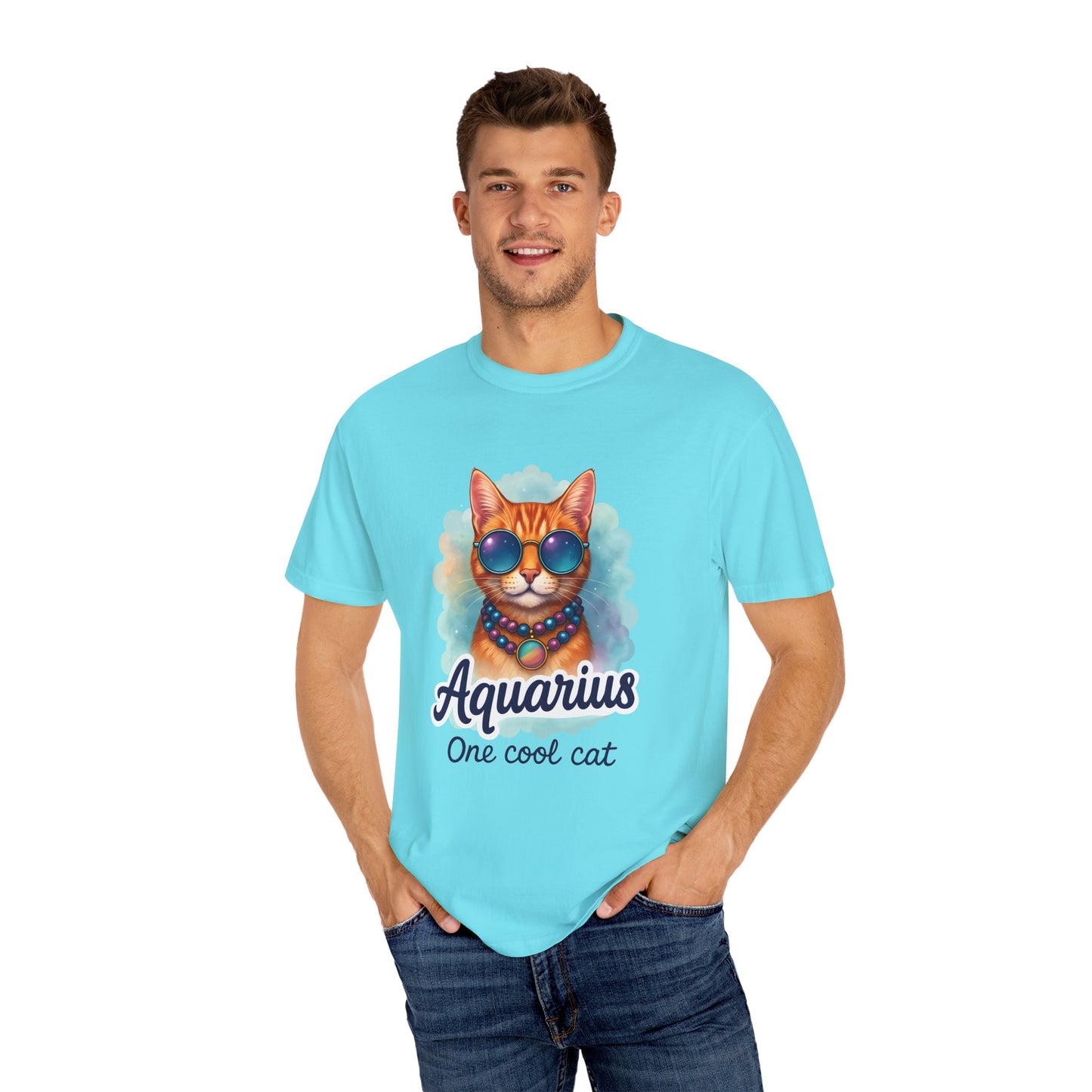 Aquarius One Cool Cat – Groovy Cosmic Kitty T-shirt