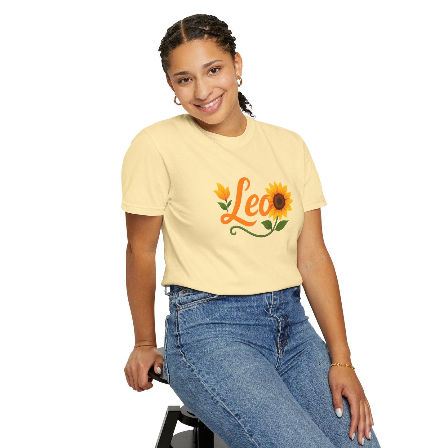 Leo Sunflower Tee β Retro Zodiac Shirt