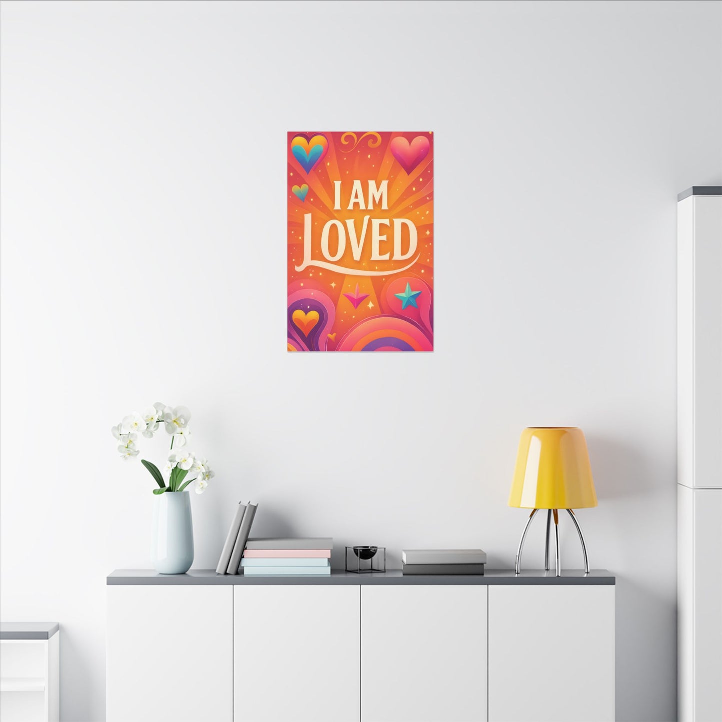 I AM LOVED – Colorful Affirmation Wall Art
