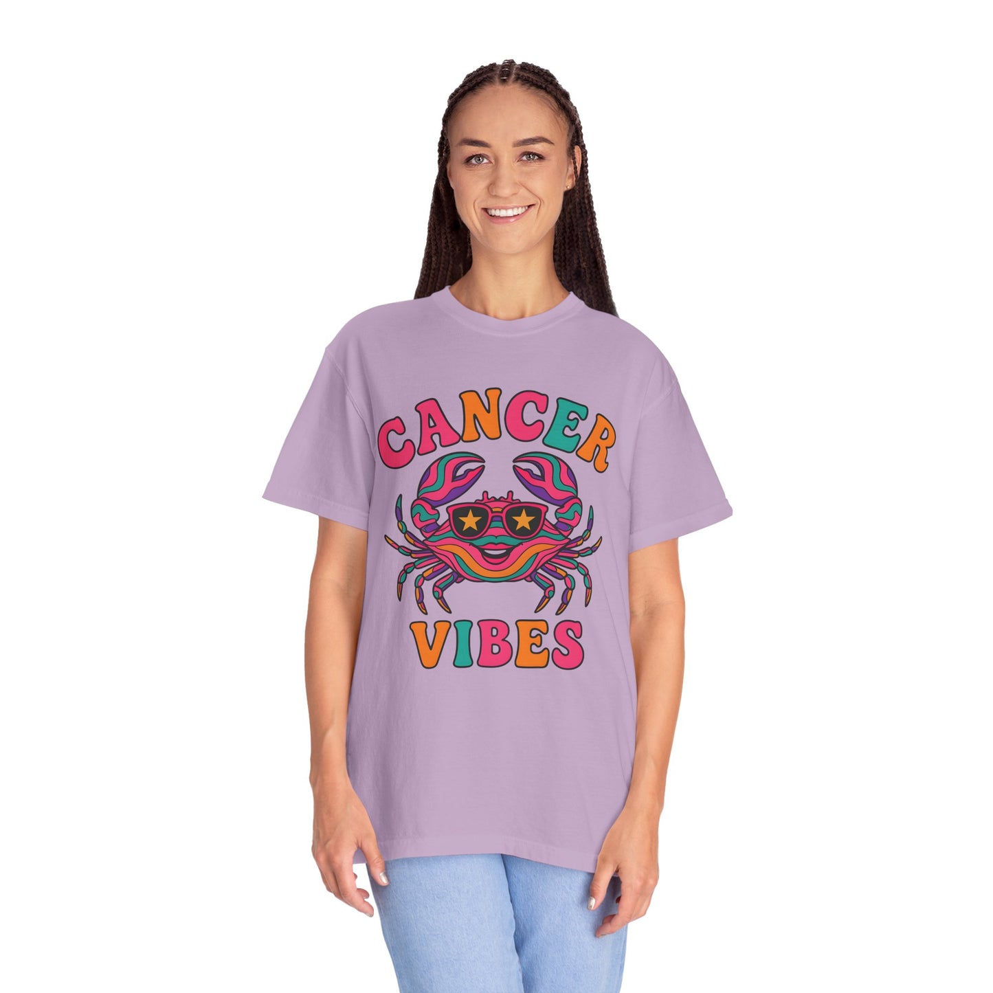 Cancer Vibes Tee – Colorful Retro Zodiac Shirt