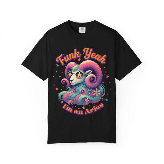 Funk Yeah I’m an Aries Tee – Retro Funny Colorful Zodiac Shirt
