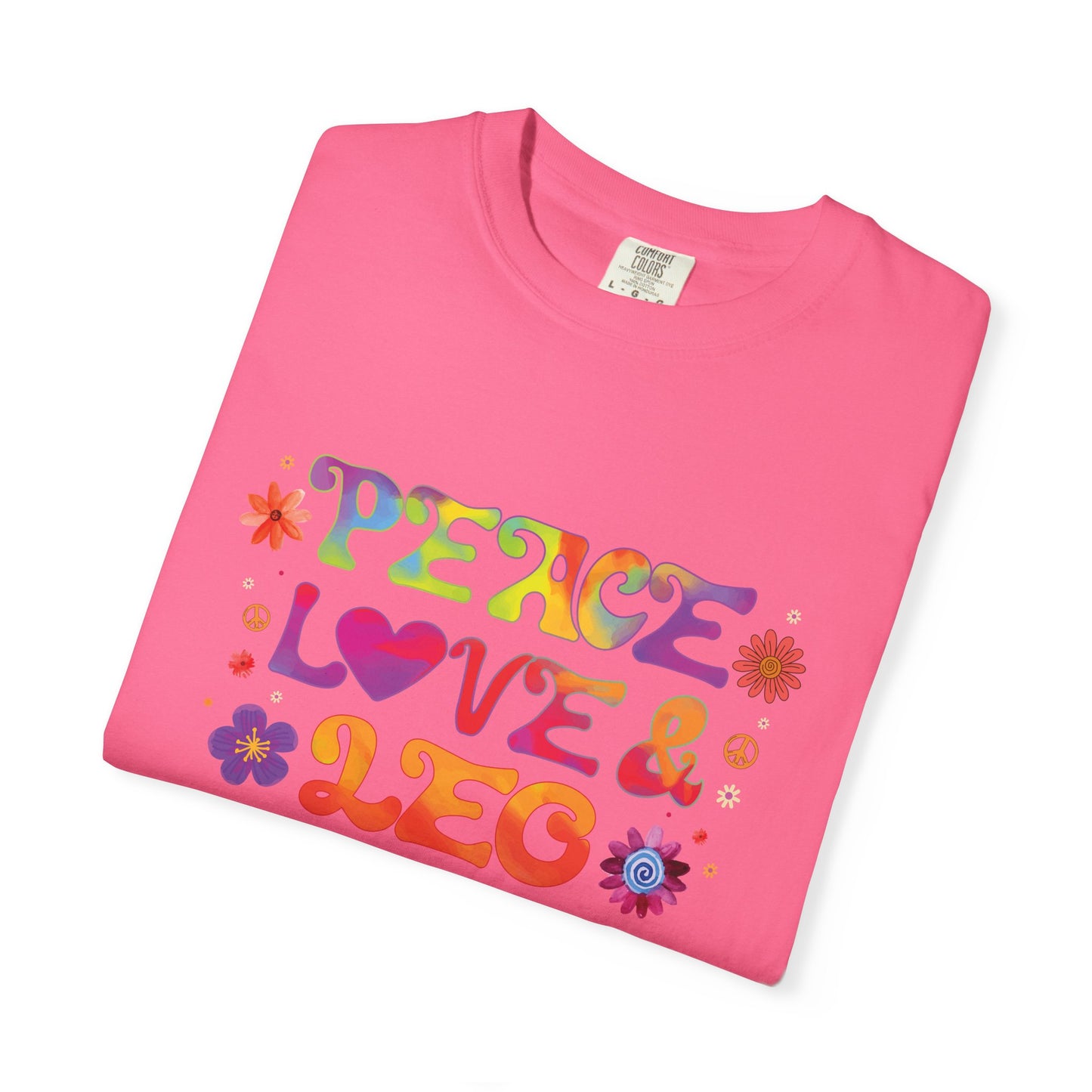 Peace Love & Leo - Retro Groovy Astrology Tee