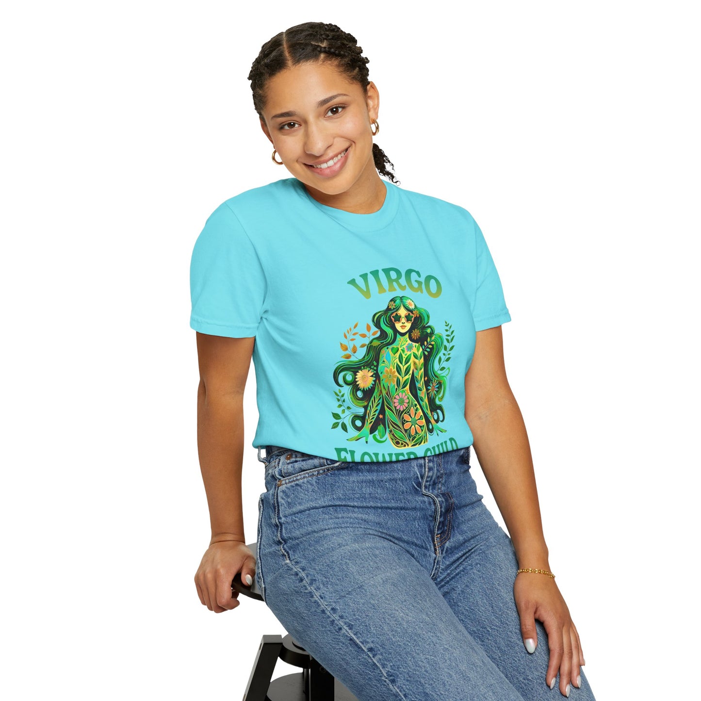 Virgo Flower Child – Vibrant Retro Zodiac Tee