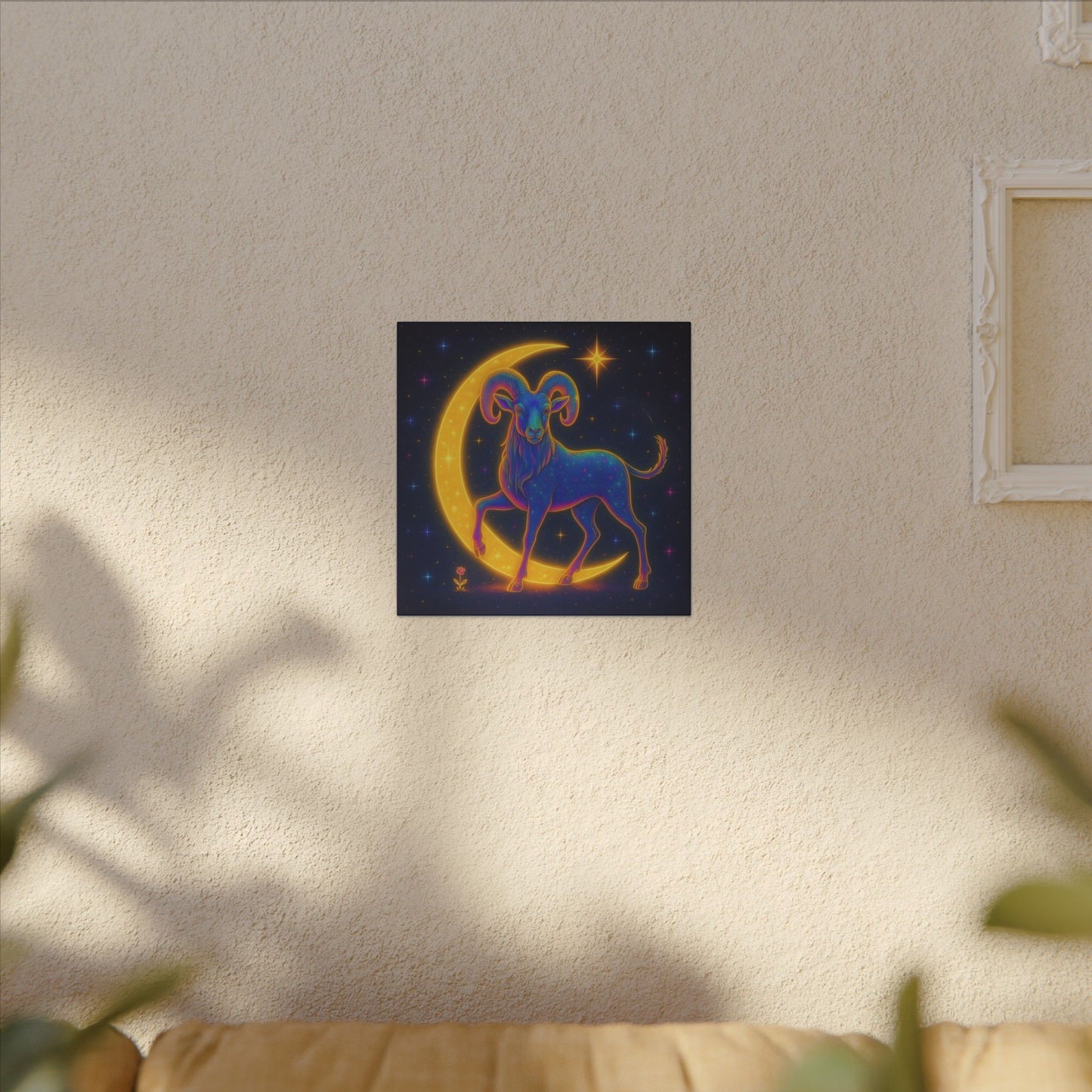 Electric Aries – Radiant Ram of the Moon (Wall Art)