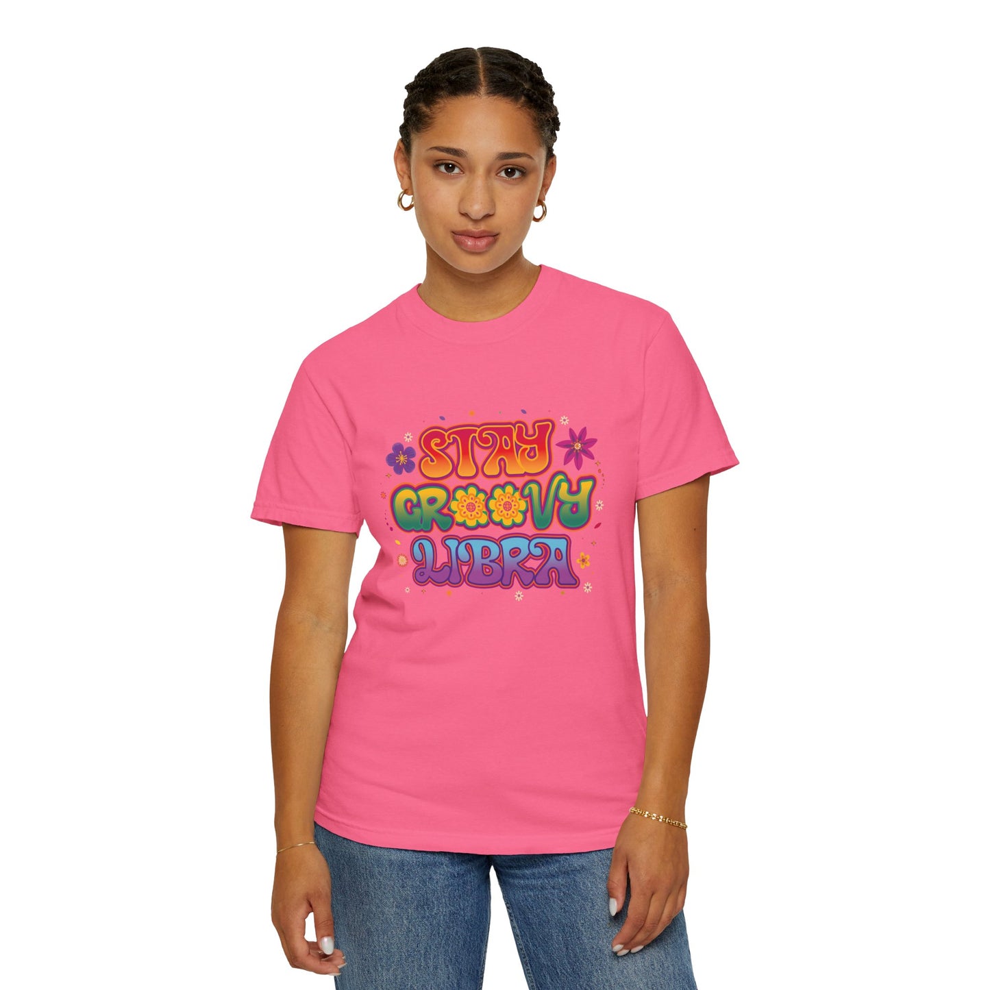 Stay Groovy Libra – Retro Colorful Tee Zodiac Shirt