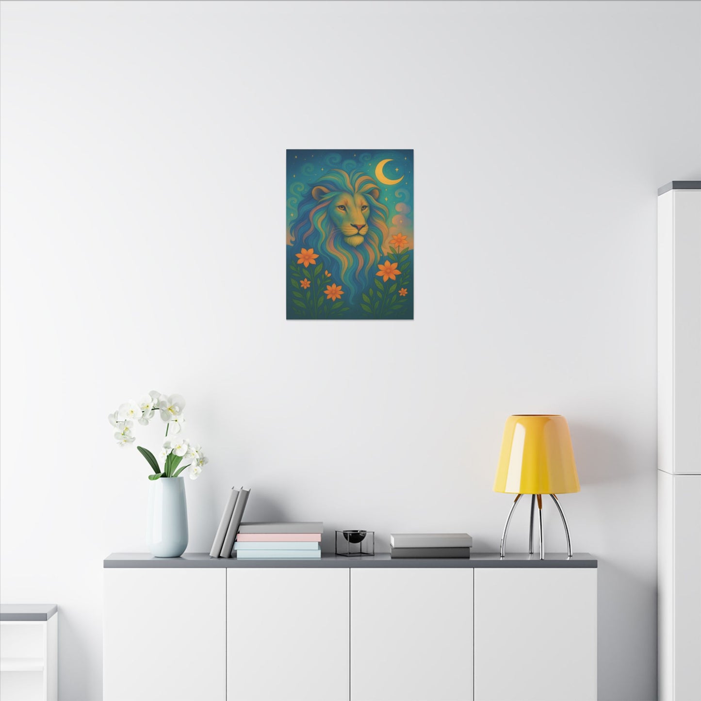 Starlit Lion – Regal Radiance Wall Art (Leo Inspired)