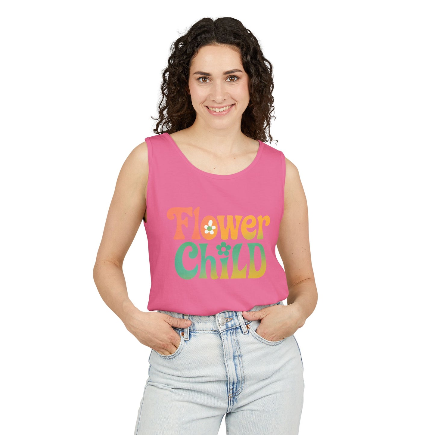 Flower Child - Boho Retro Style Sleeveless Tank (Unisex)