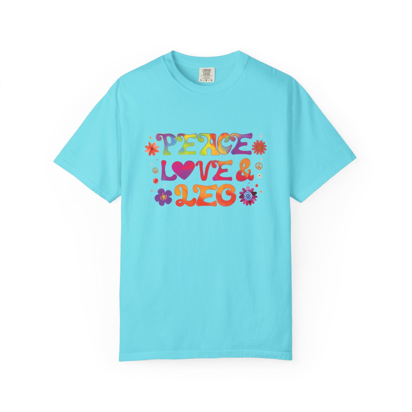 Peace Love & Leo - Retro Groovy Astrology Tee