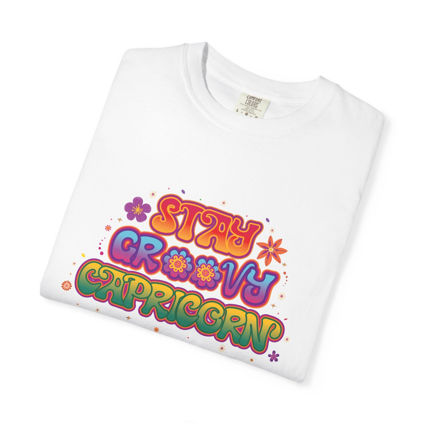 Stay Groovy Capricorn β Retro Flower Power Zodiac Tee