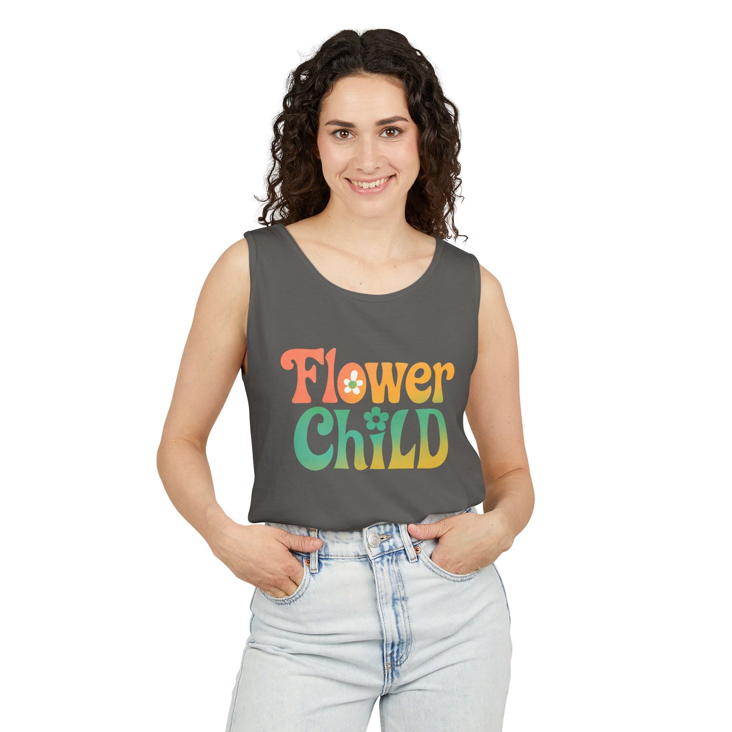 Flower Child - Boho Retro Style Sleeveless Tank (Unisex)