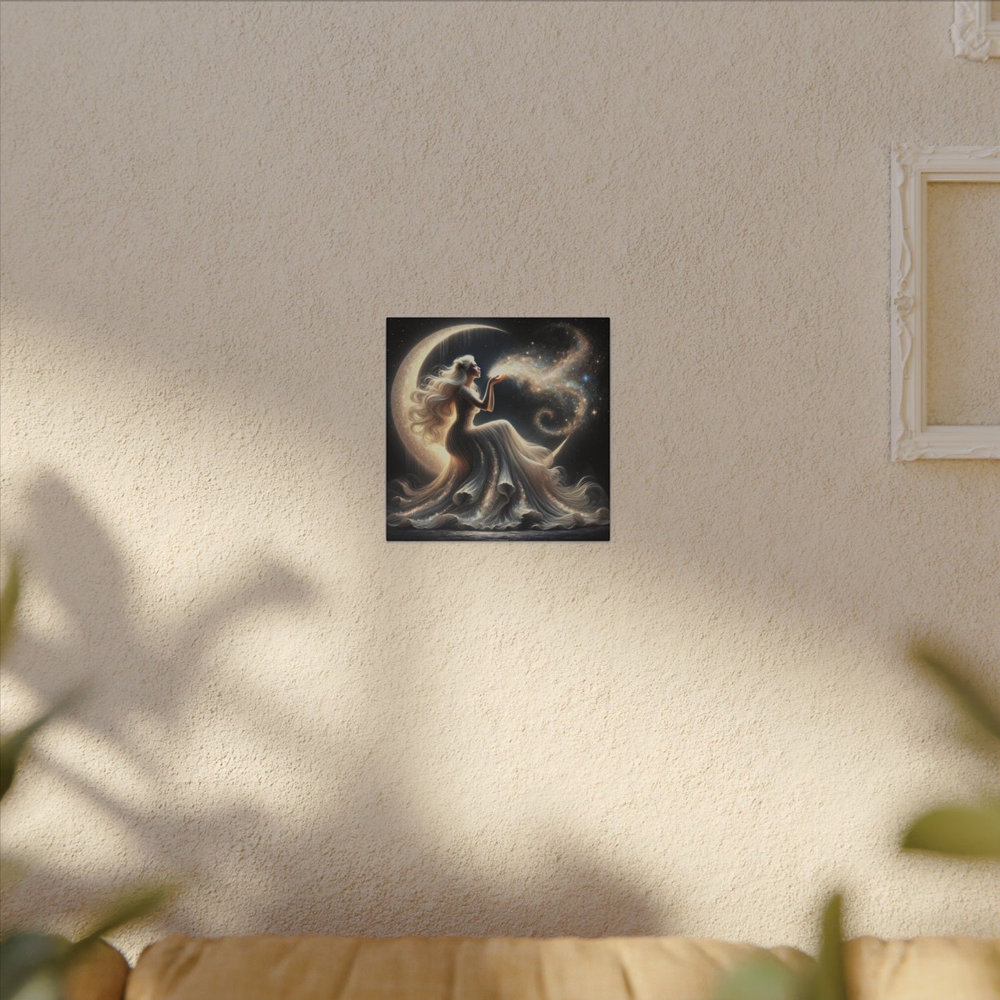 Stardust Wishes – Glamorous Moon Goddess Wall Art (Art Nouveau Inspired)