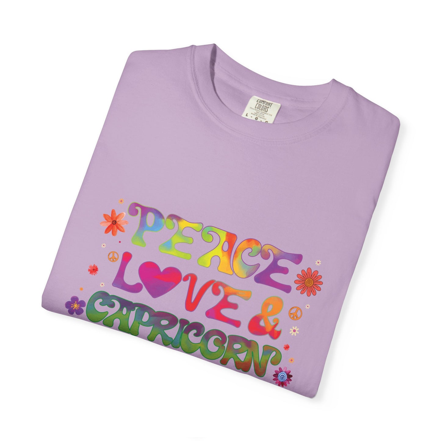 Peace Love & Capricorn β Groovy Hippie Zodiac Tee