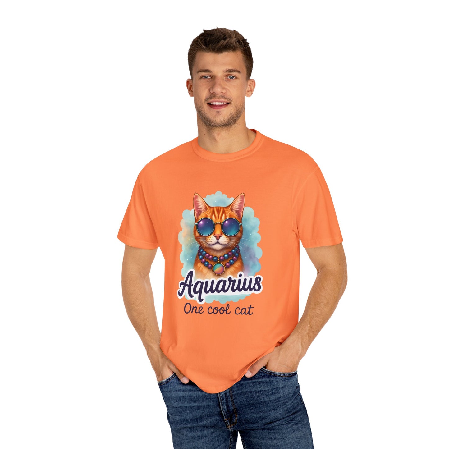 Aquarius One Cool Cat – Groovy Cosmic Kitty T-shirt