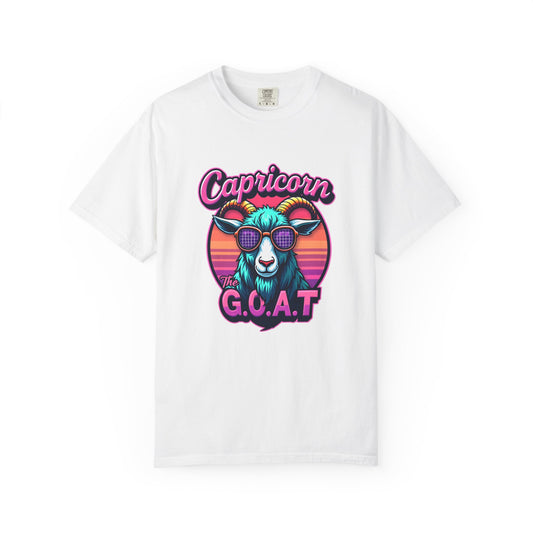 Capricorn The G.O.A.T – Vaporwave Retro Zodiac Tee