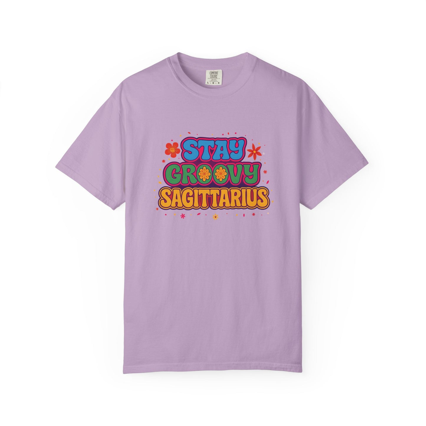 Stay Groovy Sagittarius – Retro Flower Power Zodiac Shirt