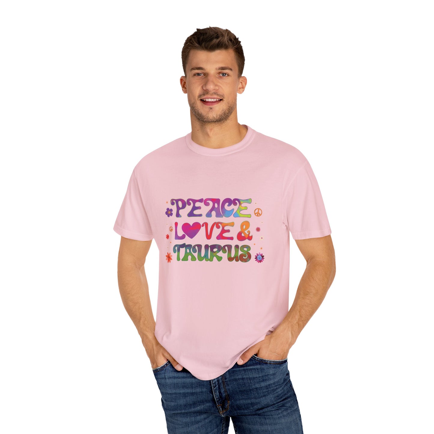 Peace Love & Taurus – Earthy Retro Zodiac Tee