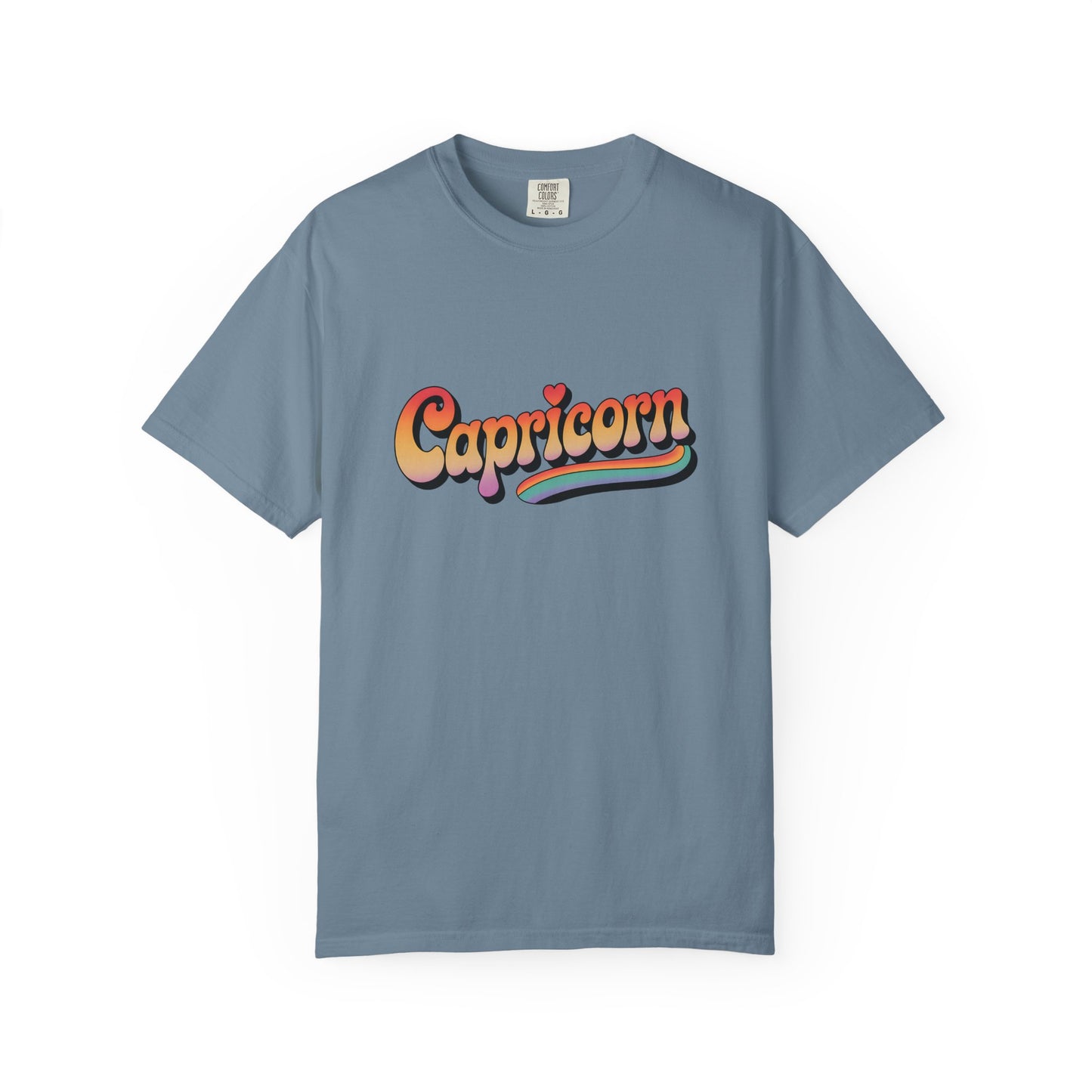 Capricorn – Retro Rainbow Groovy Zodiac Tee