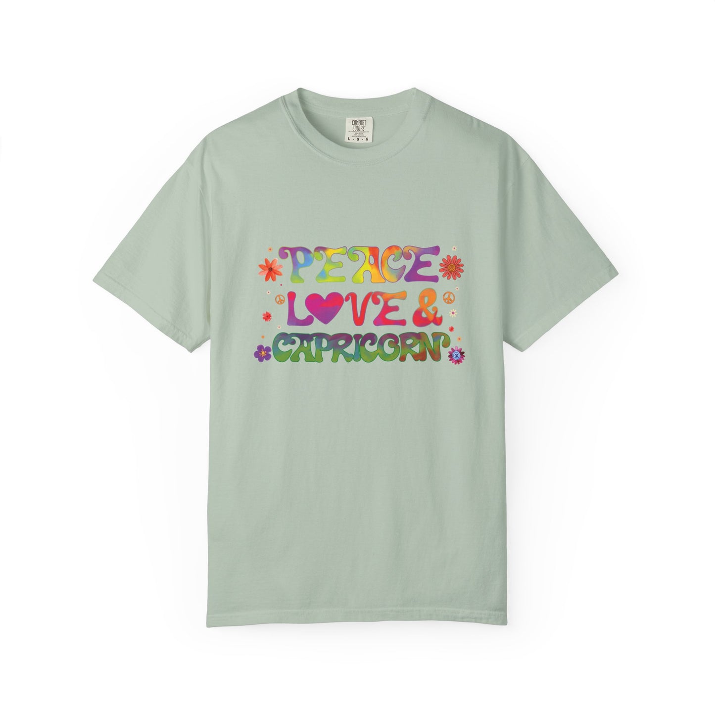 Peace Love & Capricorn β Groovy Hippie Zodiac Tee