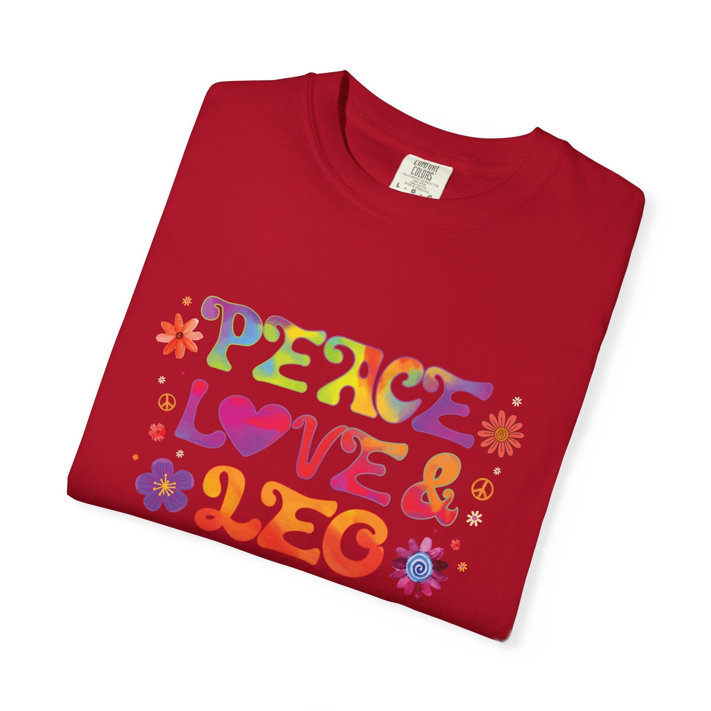 Peace Love & Leo - Retro Groovy Astrology Tee