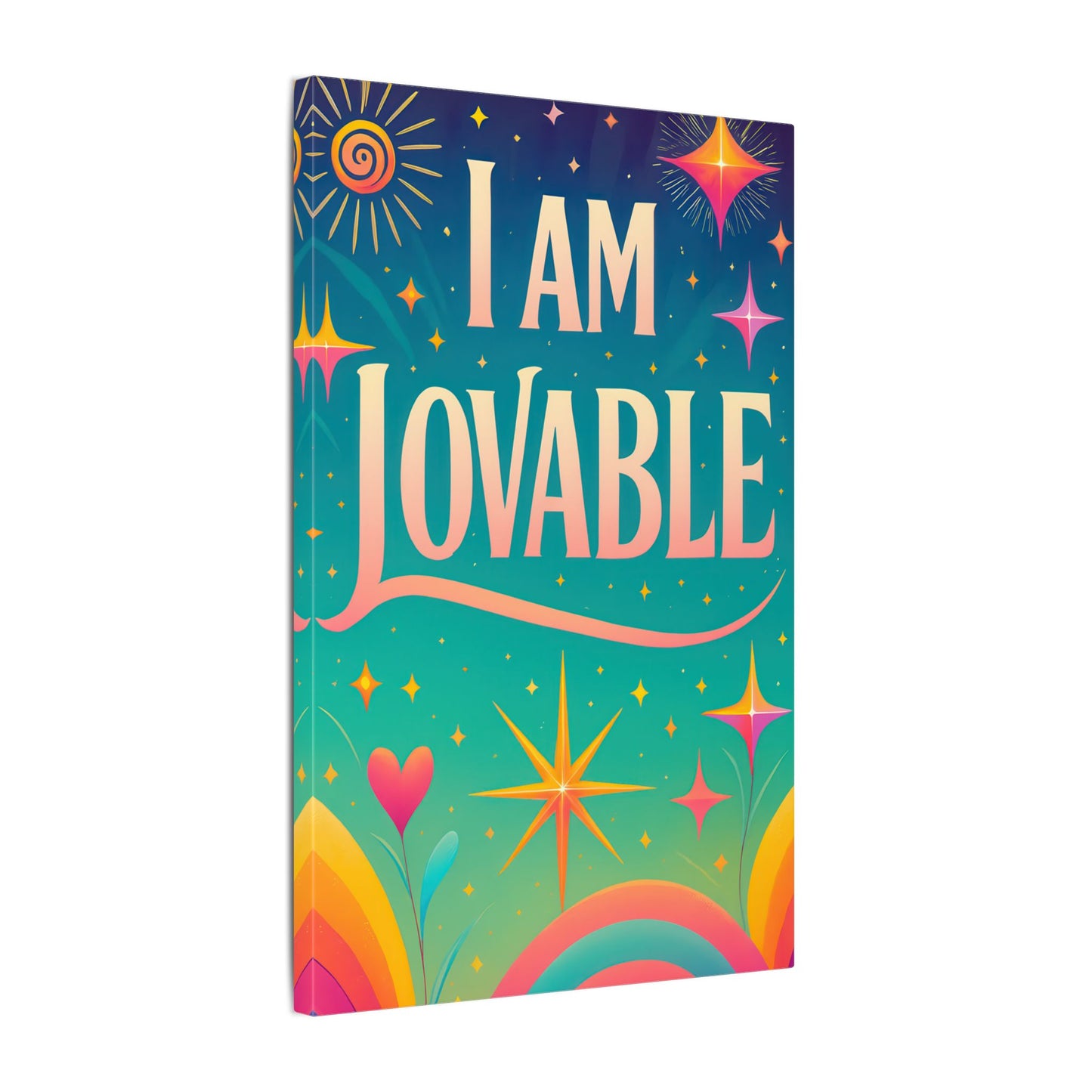 I AM LOVABLE - Colorful Affirmation Wall Art