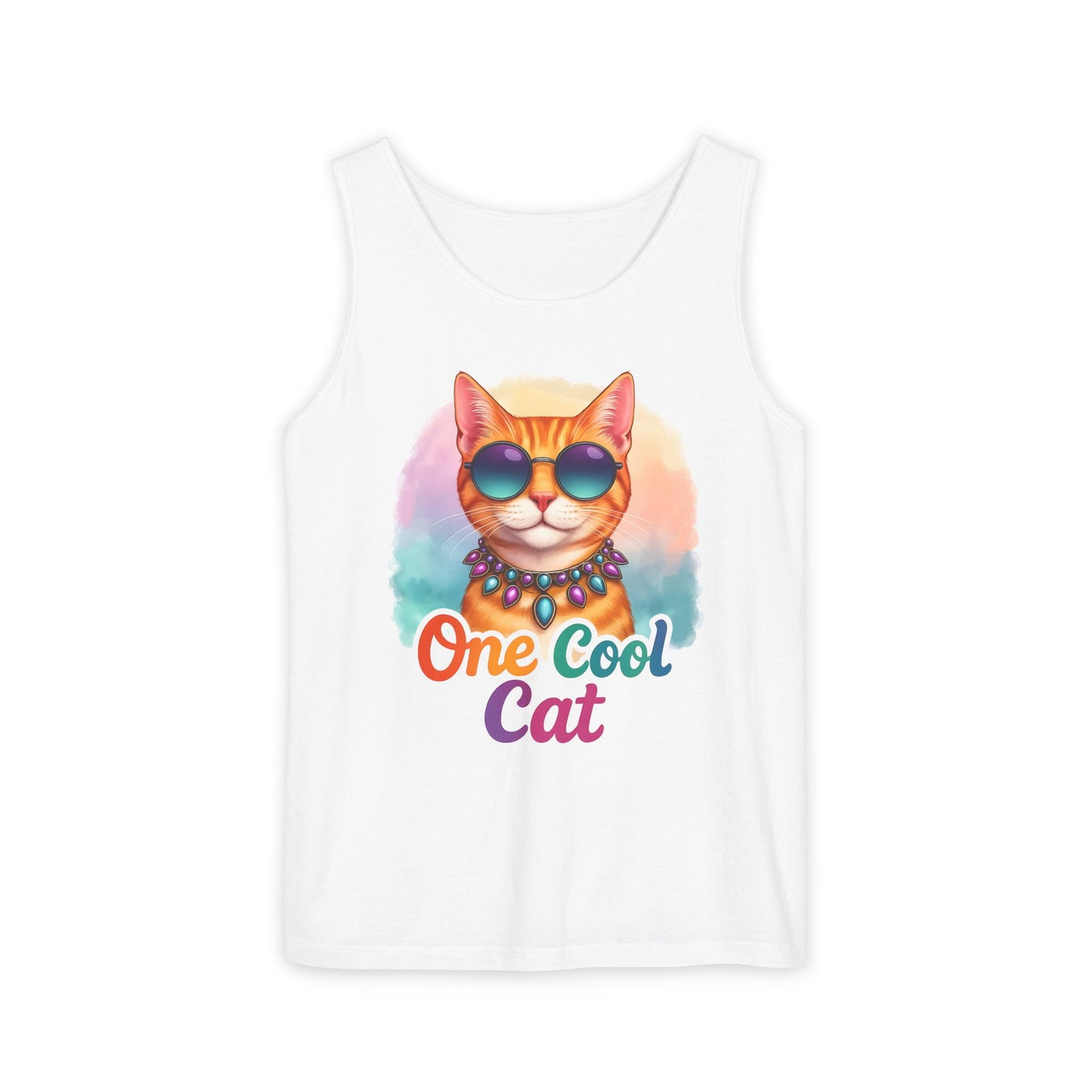 One Cool Cat – Colorful Retro Sassy Cat Tank (Unisex)