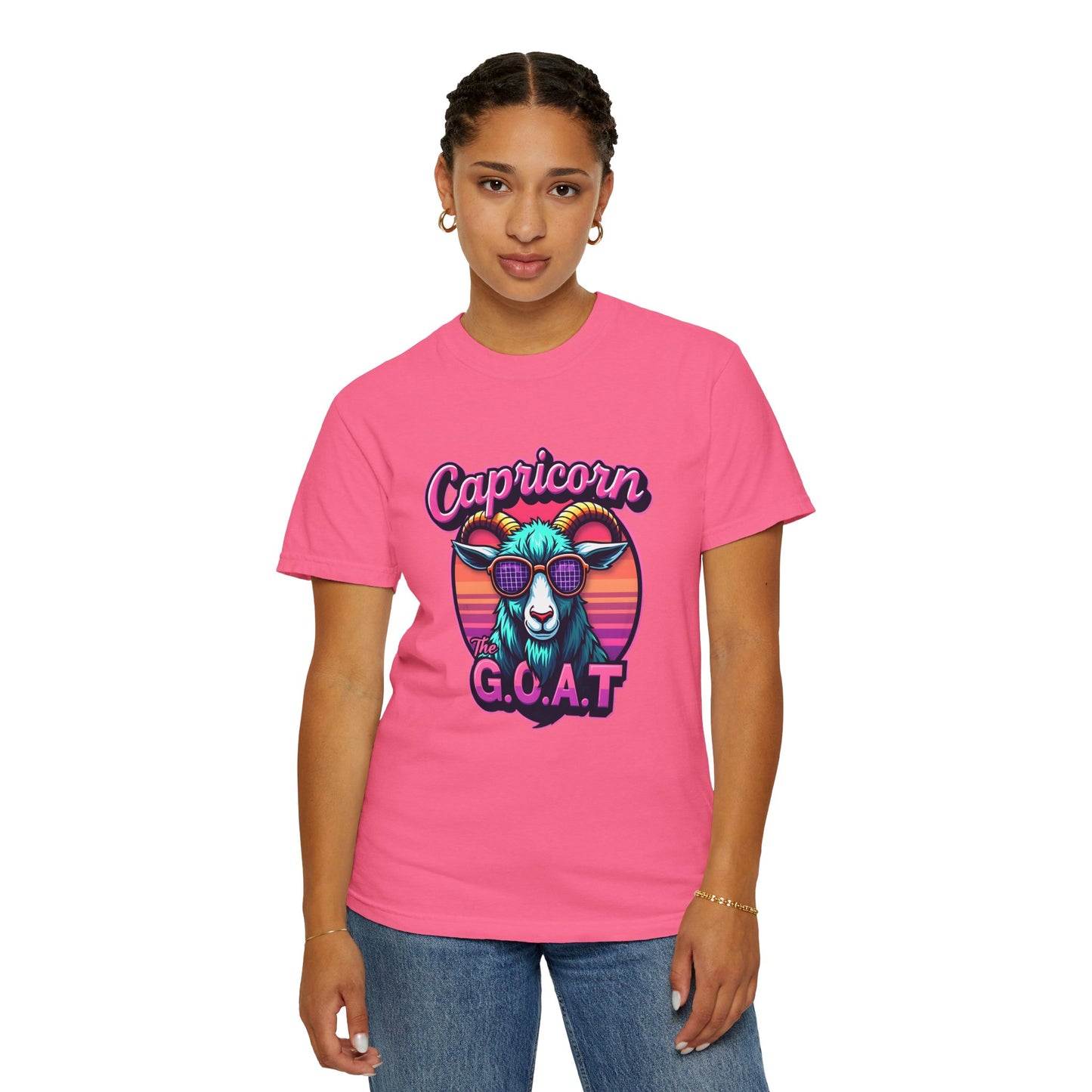 Capricorn The G.O.A.T – Vaporwave Retro Zodiac Tee