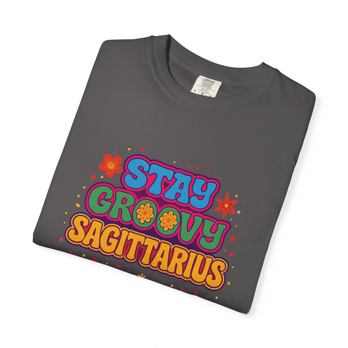Stay Groovy Sagittarius – Retro Flower Power Zodiac Shirt