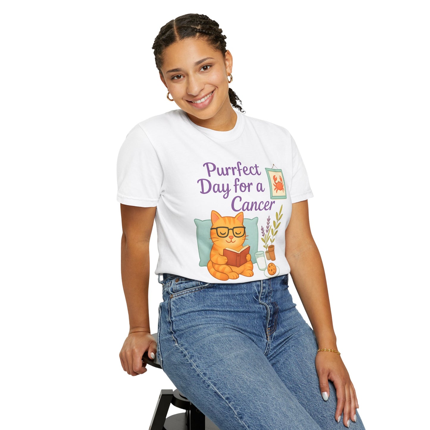 Purrfect Day for a Cancer – Funny Zodiac Cat Tee