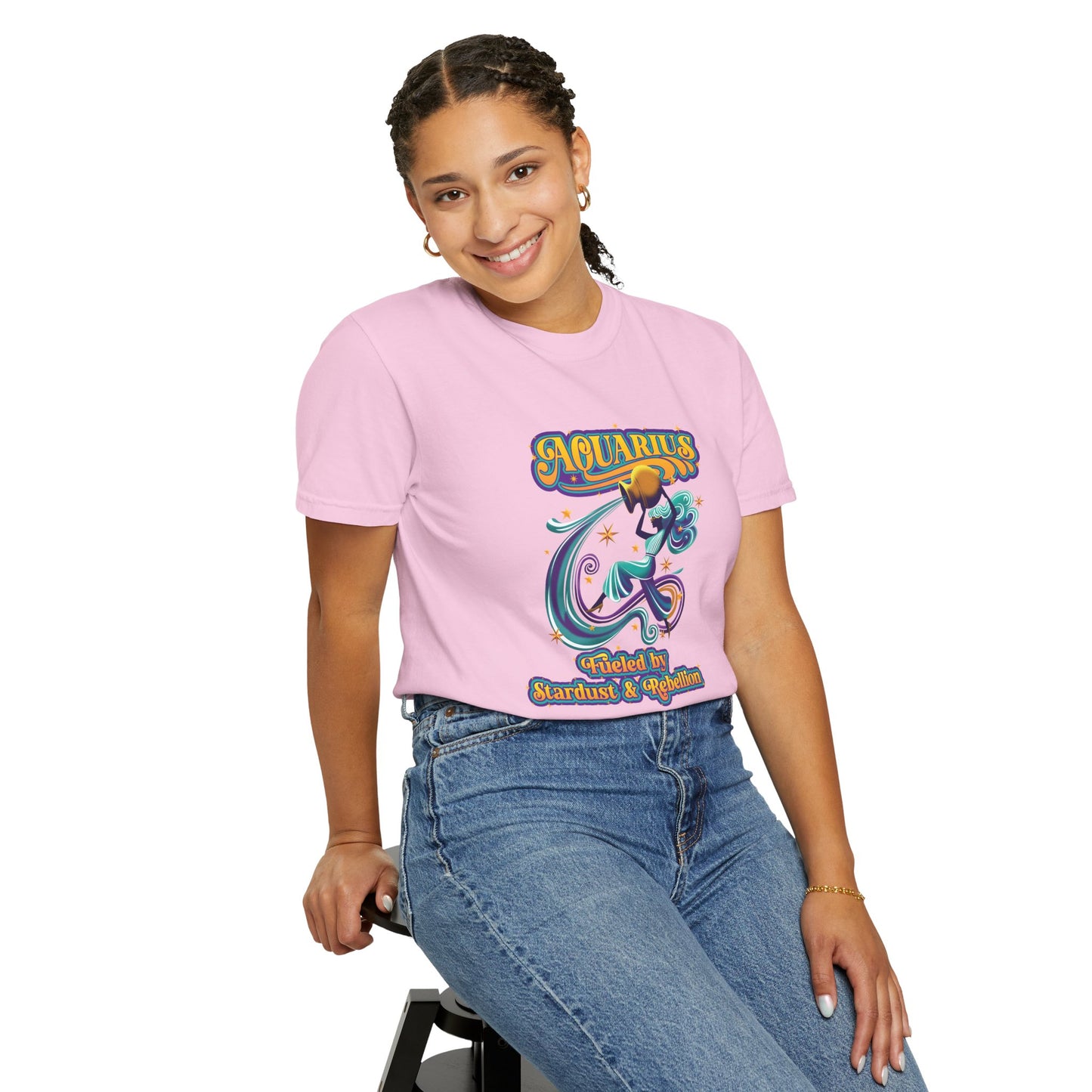 Aquarius Fueled by Stardust & Rebellion – Retro Rebel Tee