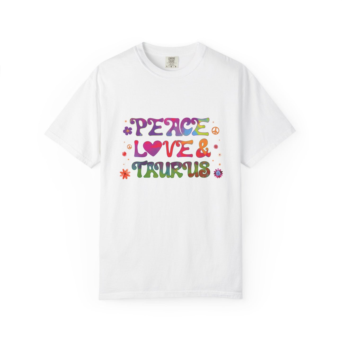 Peace Love & Taurus – Earthy Retro Zodiac Tee