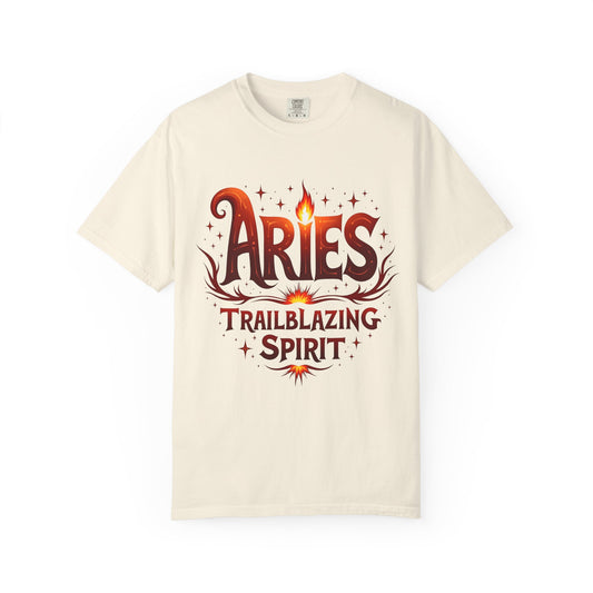 Aries Trailblazing Spirit Tee – Empowering Retro Zodiac Shirt