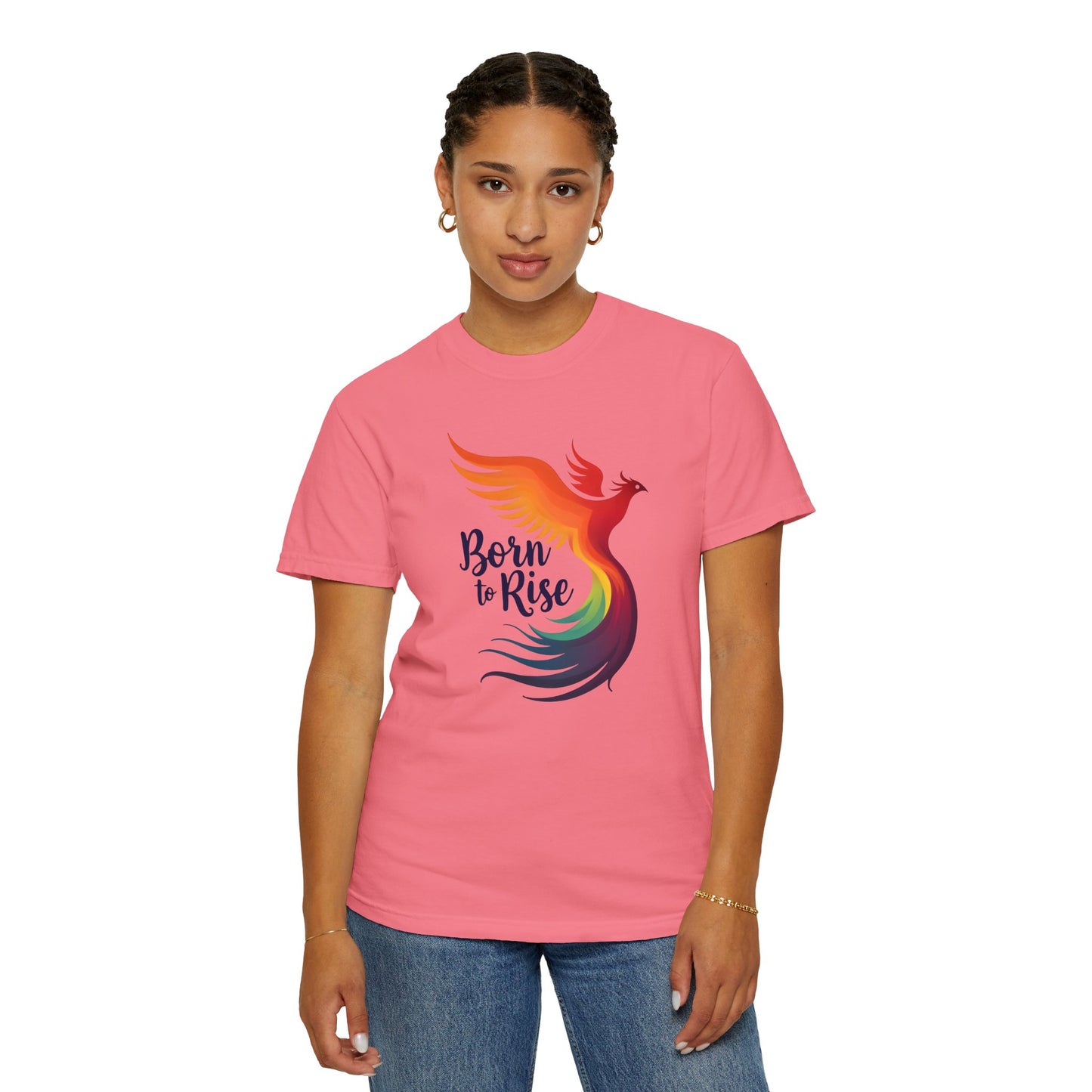 Born to Rise - Colorful Phoenix Affirmation Empowerment Tee