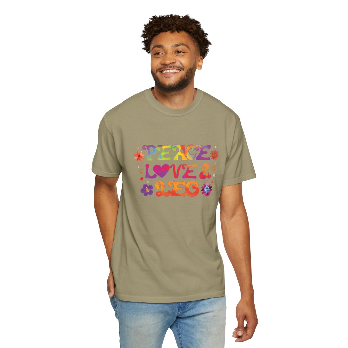 Peace Love & Leo - Retro Groovy Astrology Tee