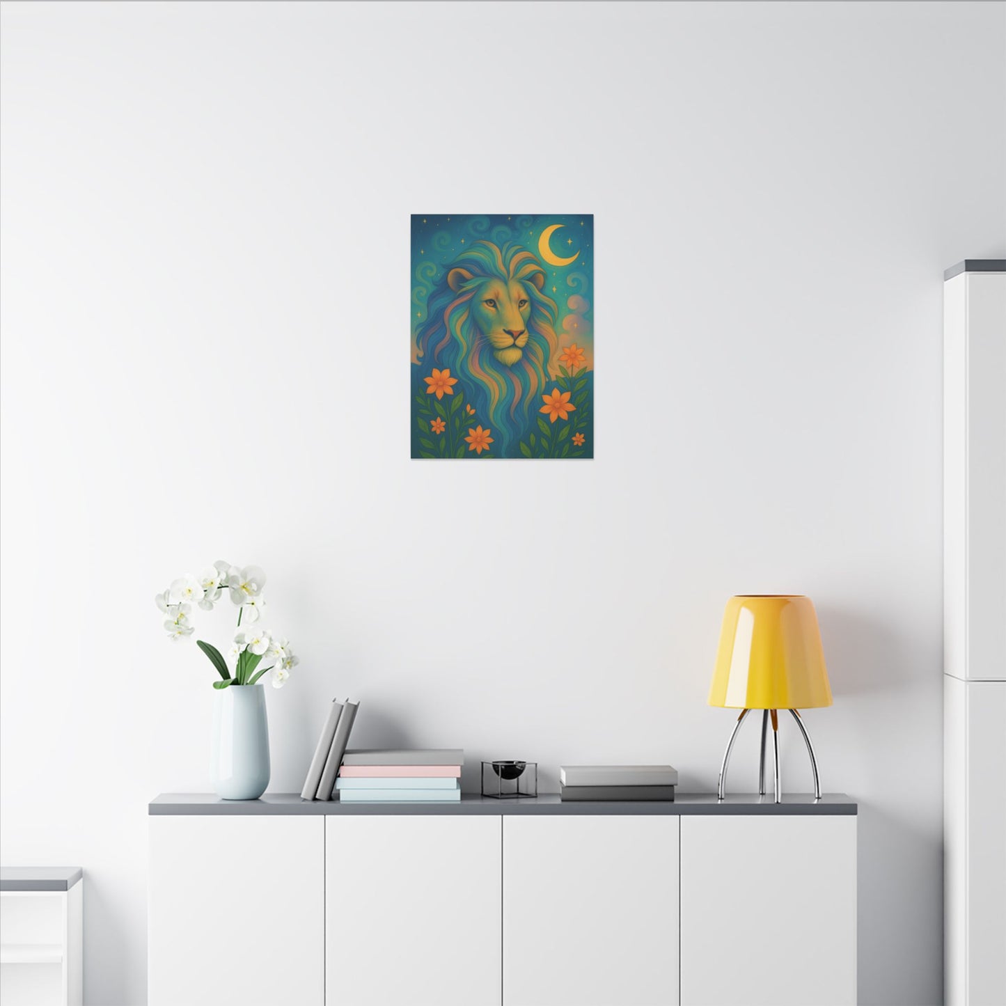 Starlit Lion – Regal Radiance Wall Art (Leo Inspired)