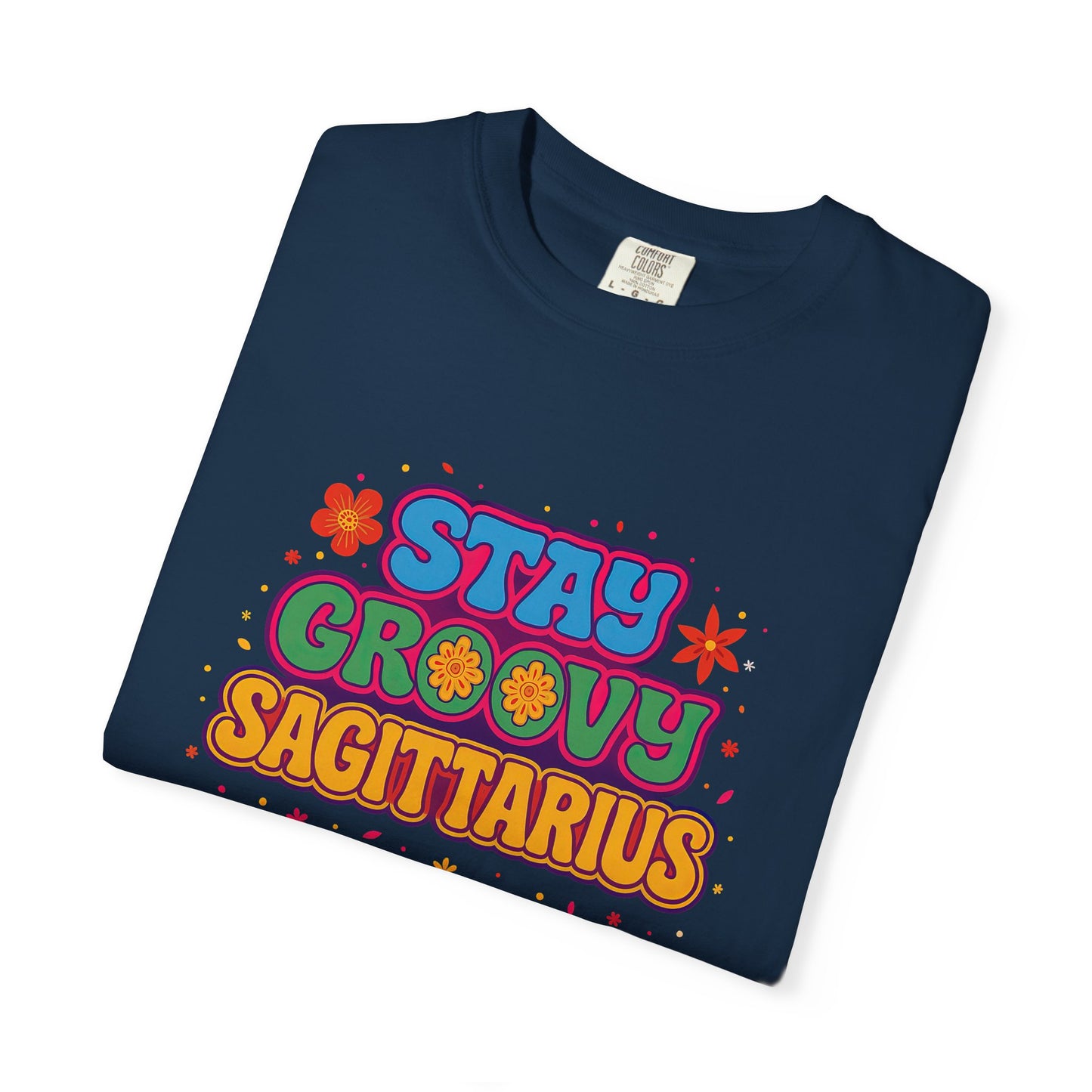Stay Groovy Sagittarius – Retro Flower Power Zodiac Shirt
