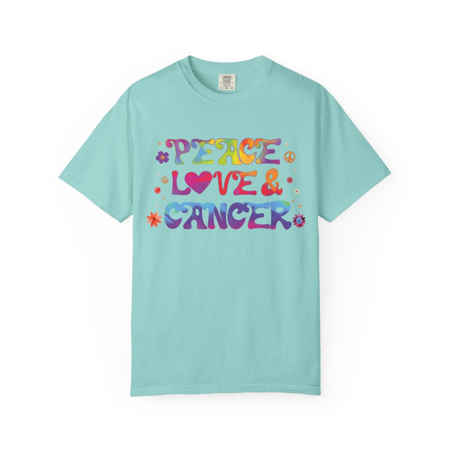 Peace Love & Cancer – Groovy Zodiac Retro Tee