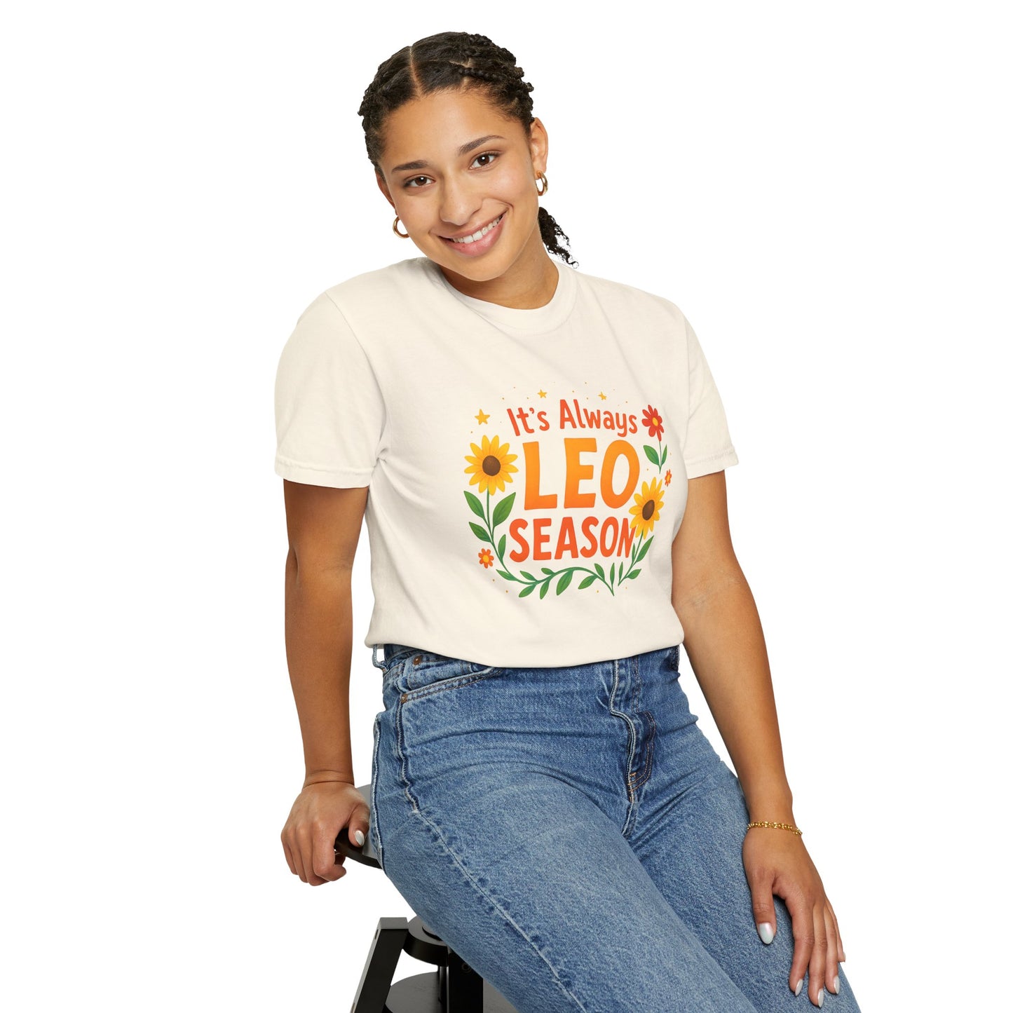 It’s Always Leo Season – Colorful Sunflower Aesthetic Tee