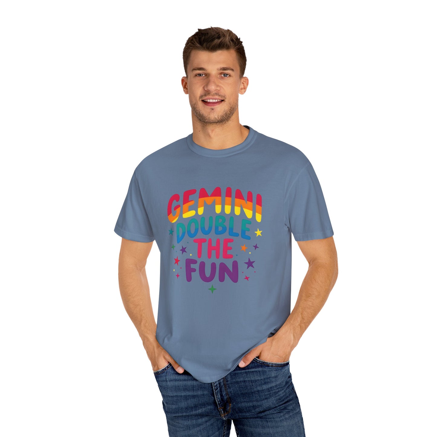 Gemini Double the Fun β Colorful Zodiac Shirt
