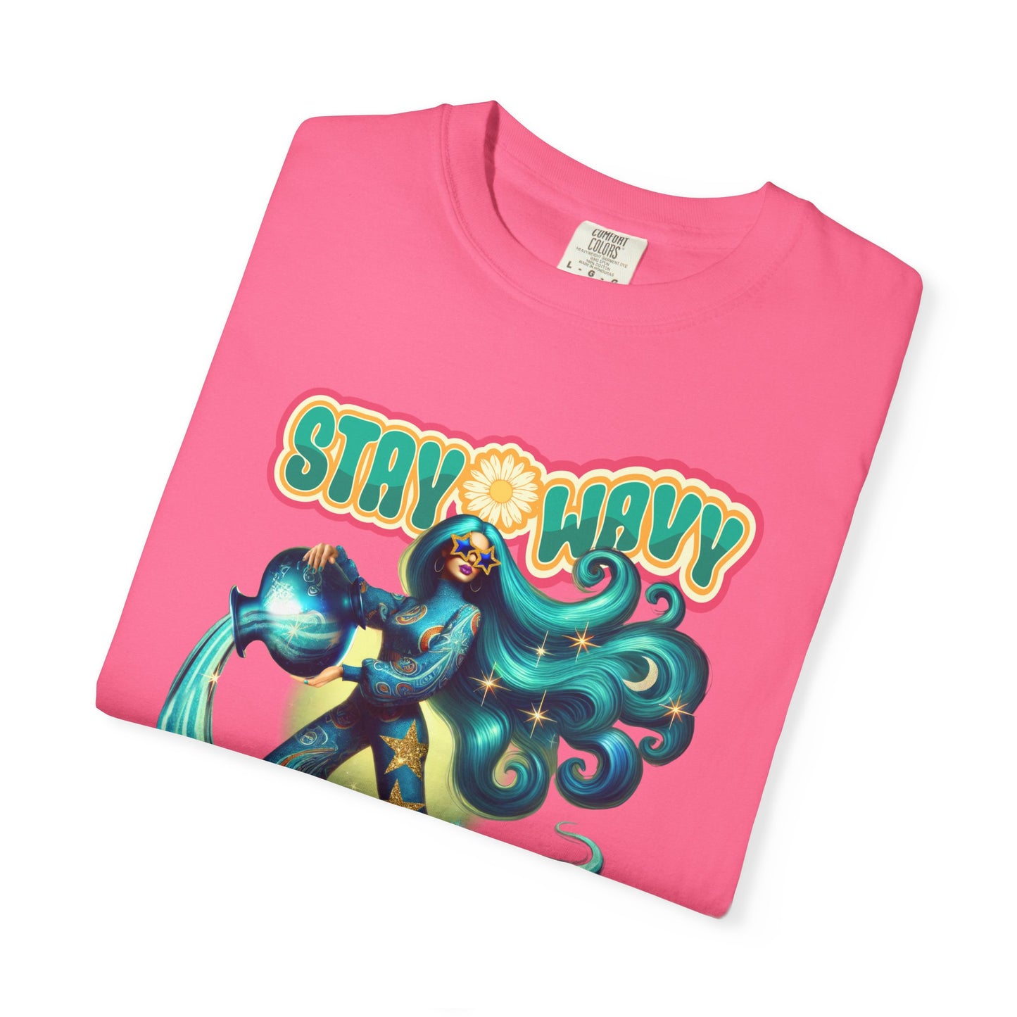 Stay Wavy Aquarius – Retro Water Bearer Zodiac Tee