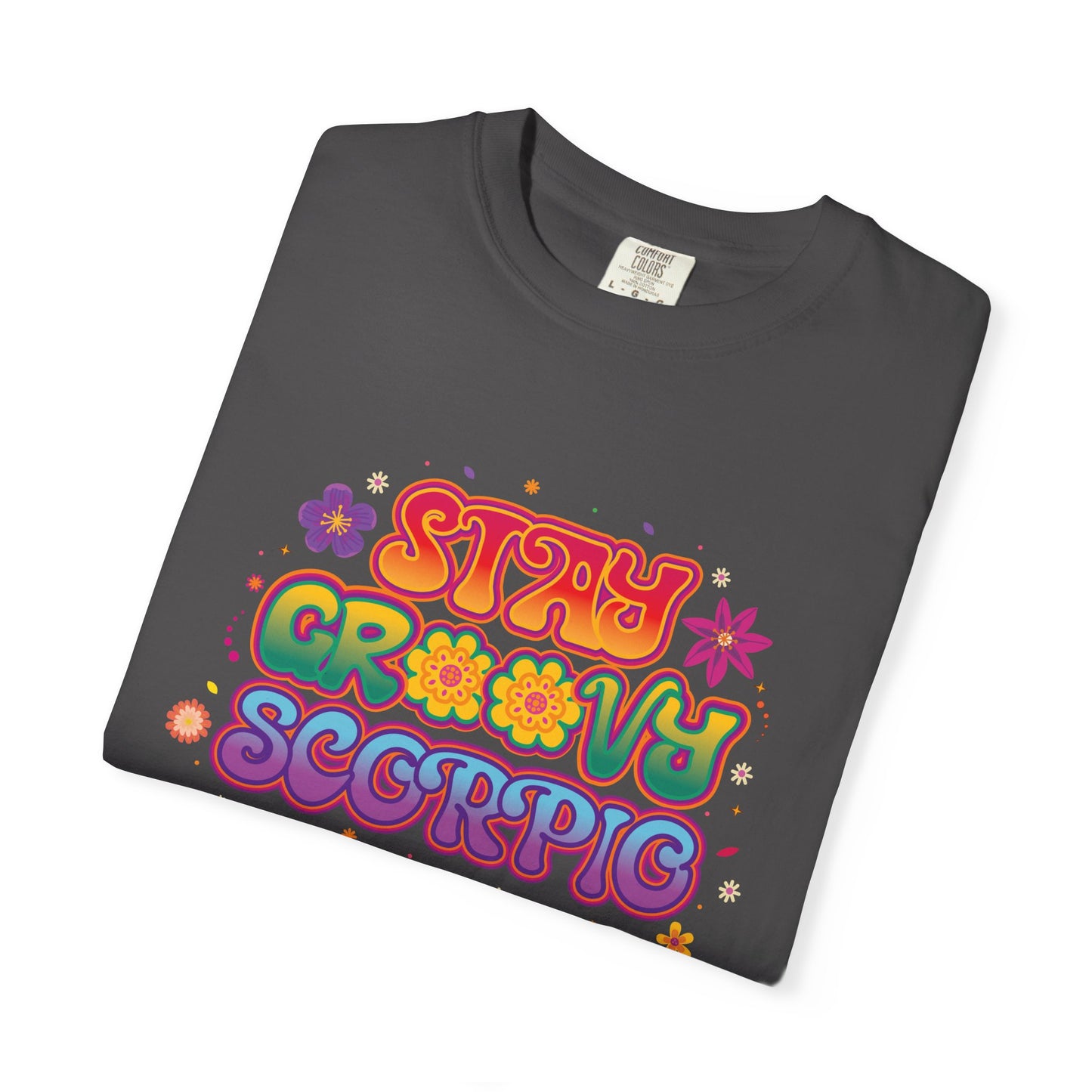 Stay Groovy Scorpio Tee – Groovy Flower Power Zodiac Shirt